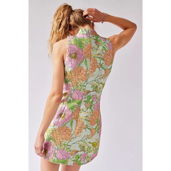 ELLIATT Sunbeam Mini Dress In Green Floral Wedding Guest Cocktail size S  NWT - Picture 2 of 6